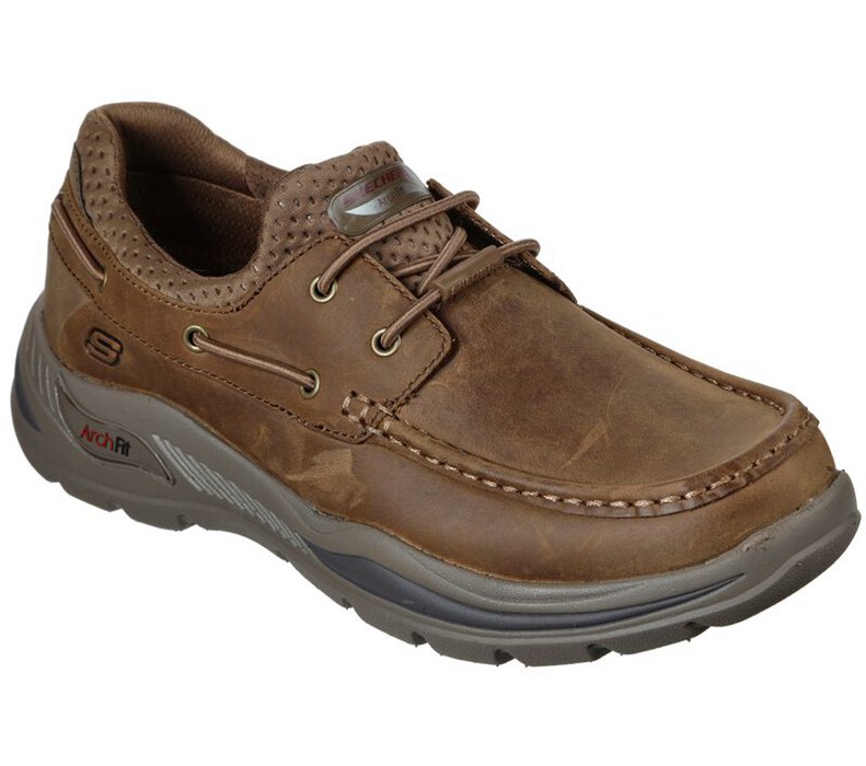 Skechers Arch Fit Motley - Hosco - Mens Slip On Shoes Brown [AU-ED5750]